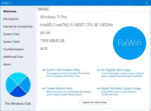 FixWin für Windows 11
