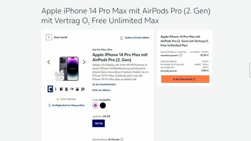 Starkes Bundle für Apple-Fans: iPhone 14 Pro Max und AirPods Pro 2. Gen im o2-Deal