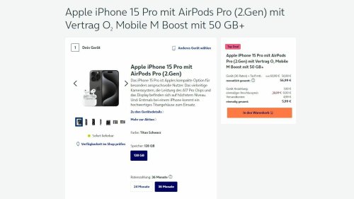 iPhone 15 Pro inkl. AirPods Pro 2: Top Apple-Geräte im Doppelpack effektiv 800 Euro günstiger