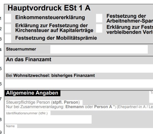 Mantelbogen (Hauptvordruck) EST 2021 - PDF Vorlage