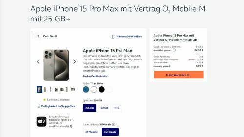 iPhone 15 Pro Max im Tarif-Deal: Apples neues Flaggschiff jetzt für 1 Euro sichern