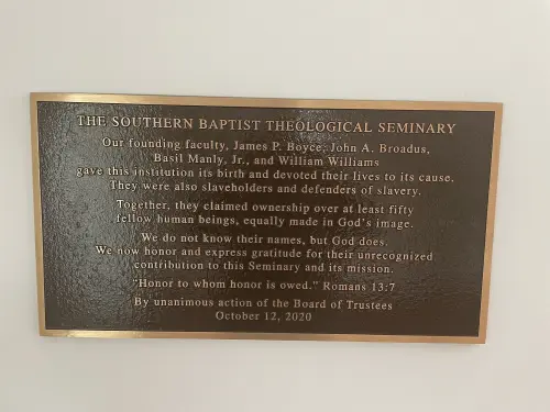 DWIGHT MCKISSIC GRACIOUSLY SLAMS SOUTHERN SEMINARY’S SLAVE MEMORIAL PLAQUE and says he was looking for something much more prominent. McKissic still gave 00.00 for a plaque that looks like it cost 0.00 that people have to make phone calls to the campus police to find.