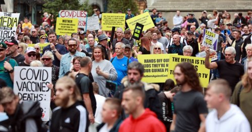 Hundreds march through Newcastle in protest over Covid vaccine passports