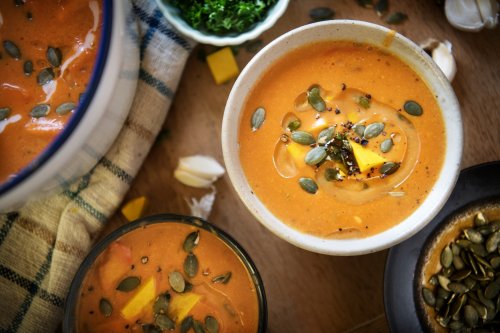Recipe of the day: Smokey roast pumpkin soup with cheesy chorizo toast