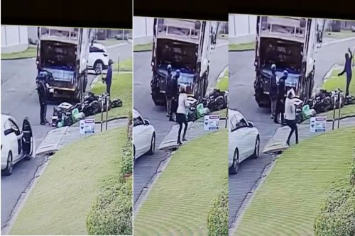 WATCH: Garbage collector knocks woman out cold with cricket bat