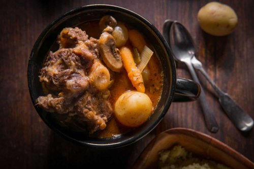 Recipe of the day: Oxtail with mushrooms and baby onions