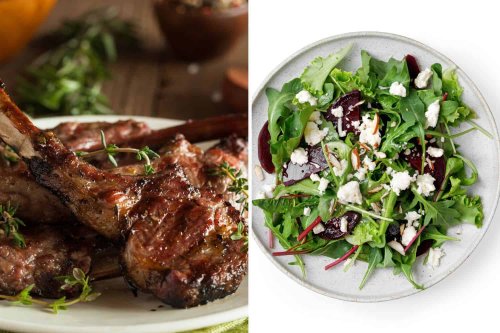Recipe of the day: Fig jam lamb chops with a spinach, olive and feta salad
