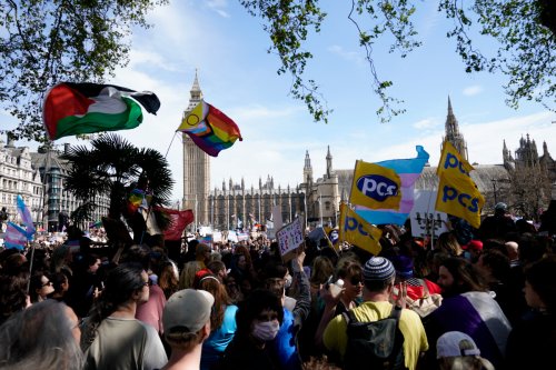 Thousands march in protest at Supreme Court ruling on definition of a woman