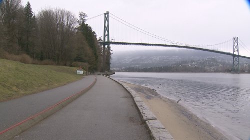 Stanley Park seawall closes as rainfall warning in effect across Metro Vancouver