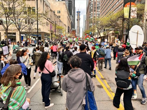 Thousands hit the streets of Toronto to commemorate the 77th anniversary of the Nakba, 2 men arrested