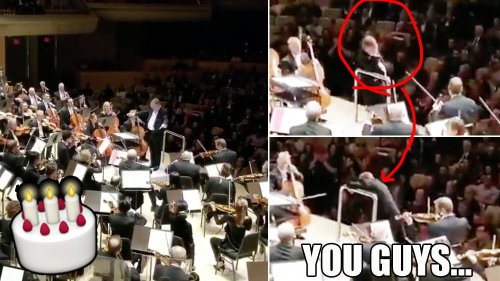 This orchestra pranked their conductor on his birthday – and it was adorable