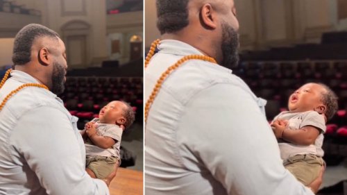 Baby duets with Broadway star dad in video that’s bringing people to tears