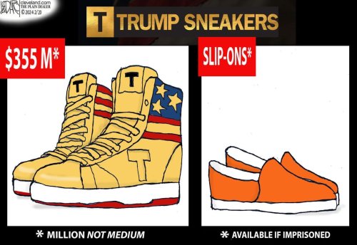 Trump sneakers, N.Y. fraud fine: Darcy cartoon