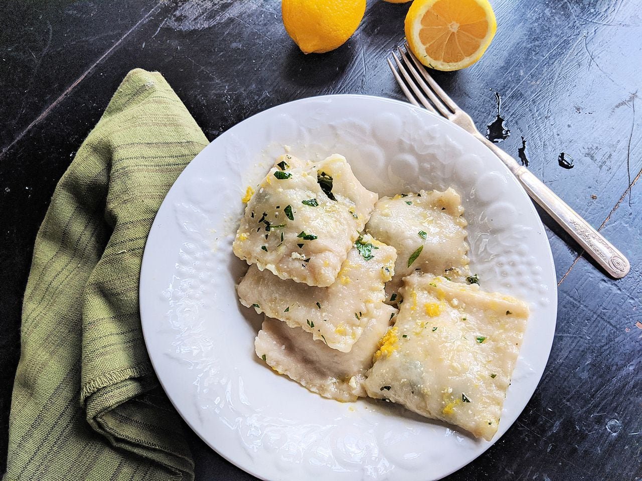 Don’t be afraid to try lemon spinach ravioli