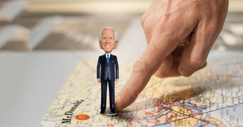 Master Tactician: Joe Biden Just Solemnly Pushed A Figurine That Looks Exactly Like Him Across A Tabletop Map Towards A Dot Labeled ‘McDonald’s’