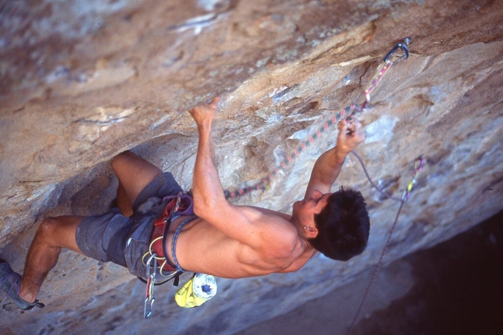 When you want to flex at the crag with a Louis Vuitton chalk bag :  r/climbing