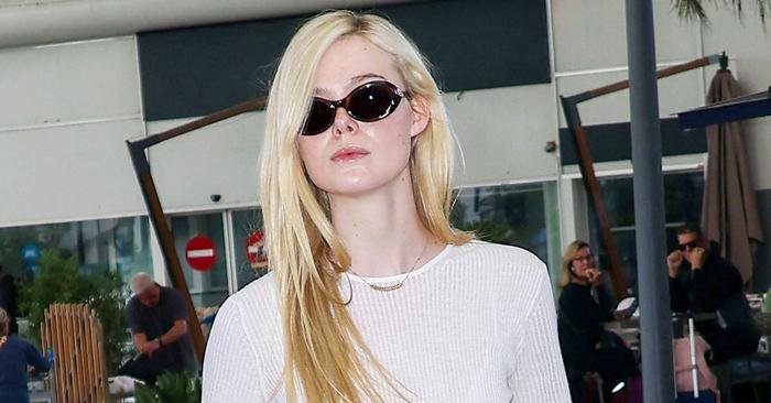 Elle Fanning Just Made a White Tee Look Elegant at the Airport