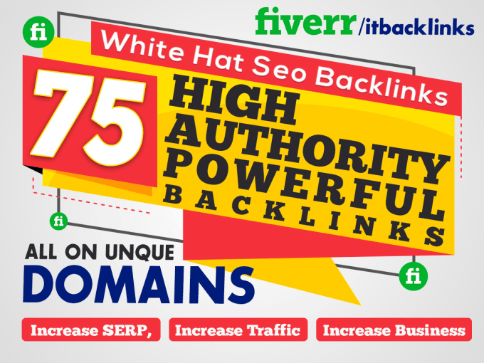 Do 75 unique domain seo backlinks link building on high da100 tf100 by Itbacklinks | Fiverr - cover