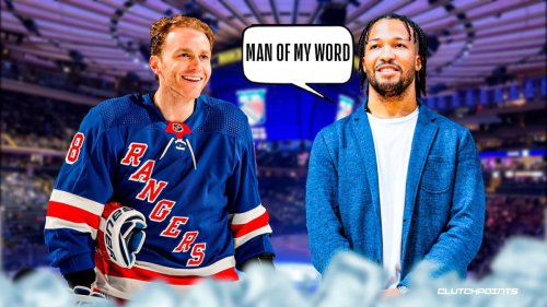 Jalen Brunson keeps his word, attends Rangers game and meets Patrick Kane