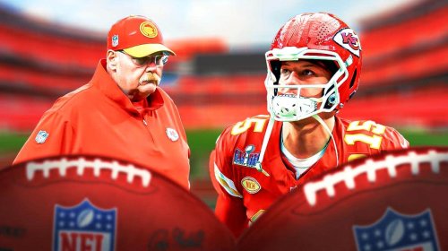 Chiefs coach Andy Reid reacts to Patrick Mahomes' Royals spring training proposal