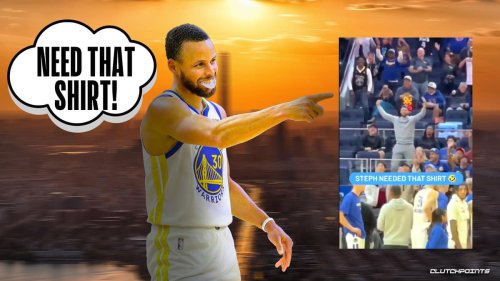 VIDEO: Warriors star Stephen Curry goes full fan mode to win shirt cannon toss