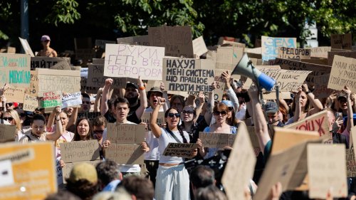 Ukrainians take to the streets after Zelenskyy ousts defense minister in surprise shake-up
