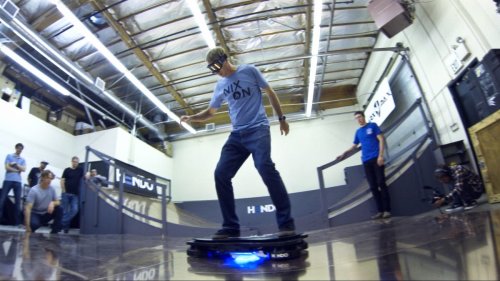 Skateboard legend Tony Hawk rides a real hoverboard