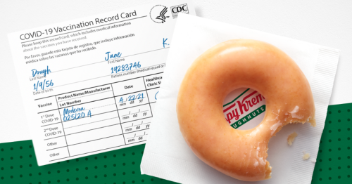 Krispy Kreme's offering two free doughnuts today if you have the vaccine