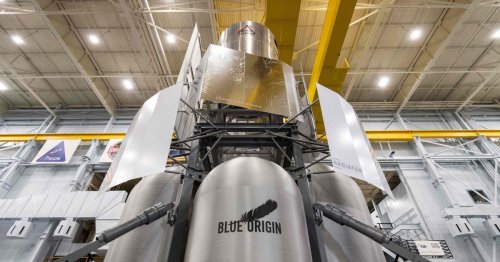 Blue Origin team hands a full-scale mockup of its lunar lander over to NASA