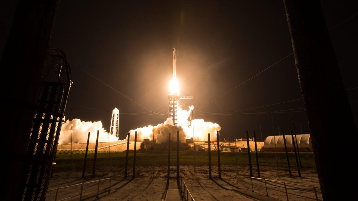 SpaceX Falcon 9 rockets Crew-2 astronauts off Earth in a blaze of glory