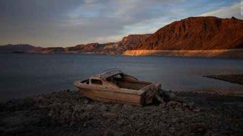 Previously sunken boats are emerging at Lake Mead as water disappears