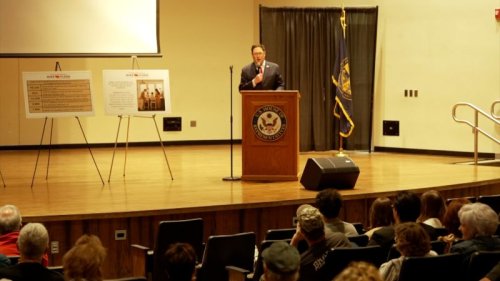 Republican congressman asked at town hall about cutting scientific research after wife had cancer