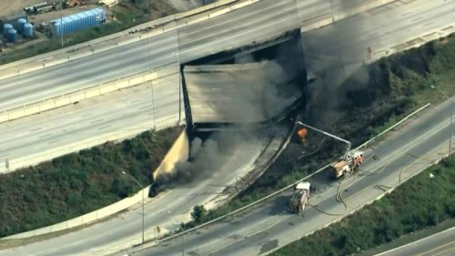 Section of major I-95 highway in Philadelphia that collapsed after ...