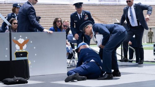 White House says Biden is fine after tripping on stage at Air Force Academy commencement