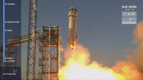 Jeff Bezos' rocket company launches first test of its tourism spaceship in a year