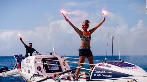 She's 21 and just became the youngest female to row solo across the Atlantic Ocean