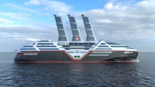 An electric cruise ship with gigantic solar sails is set to launch in 2030