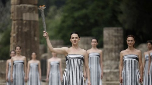 Flame is lit for Paris 2024 in choreographed event in the birthplace of the ancient Olympics