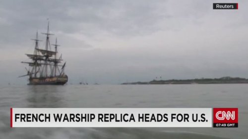 Replica of 18th century French ship sets sail for U.S.