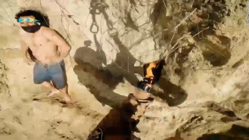 Helicopter spots man stuck on 500-foot cliff