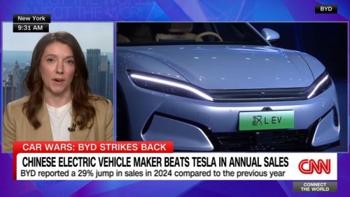 Chinese car maker beats Tesla in annual sales