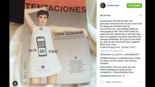 Lena Dunham criticizes photo, but newspaper denies retouching