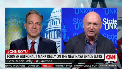 Former astronaut Sen. Mark Kelly reacts to new NASA space suit