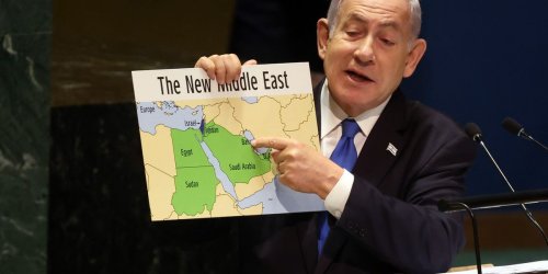 Netanyahu Shows Map of 'New Middle East'—Without Palestine—to UN General Assembly