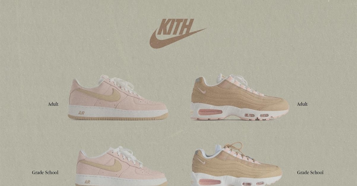'Linen' Kith x Nike Air Force 1 and Air Max 95 Are Releasing Soon