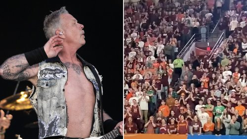 Virginia Tech fans sing Metallica's "Enter Sandman" after NCAA bans it from being played