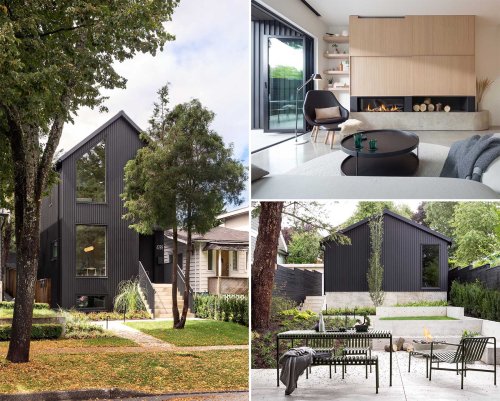 A Tall And Narrow House With An All Black Exterior Makes A Statement On This Street