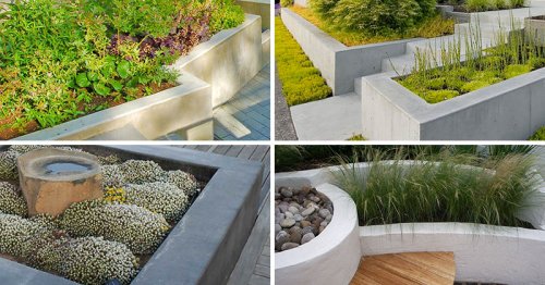 10 Excellent Examples Of Built-In Concrete Planters