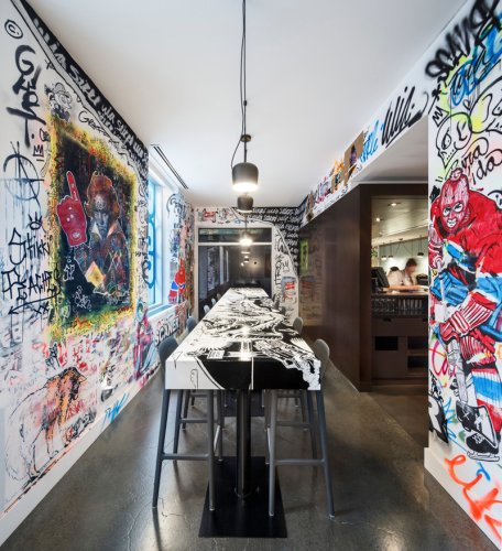 The Walls Of This Restaurant In Montreal Are Purposely Covered In Graffiti
