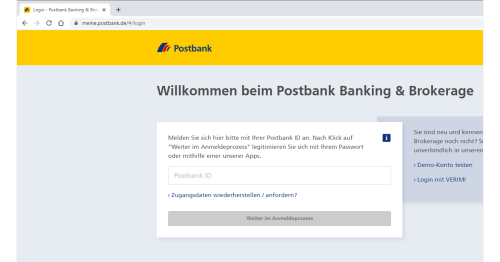 Postbank Online Banking - so geht's